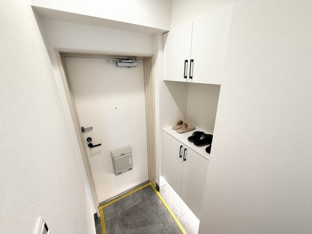 季節の飾り付け等ディスプレイが出来、すぐ持ち出したい物の置場にも重宝する天板カウンター付シューズボックス採用☆