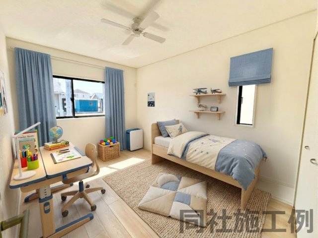 2階の洋室♪　家具家電はイメージです。　同社施工例♪完成物件見学可能です♪いつでもお問合せ下さい(^^♪