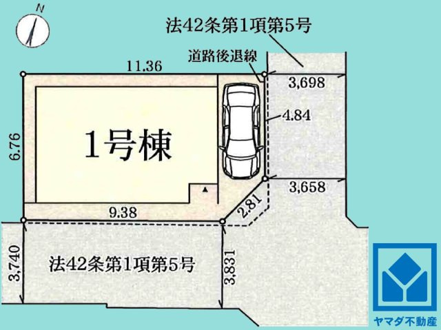 リーブルガーデン尼崎南初島町、新築分譲住宅全1棟の1号棟です。開放感のある南西角地で、陽当たり・風通しの良い立地です。