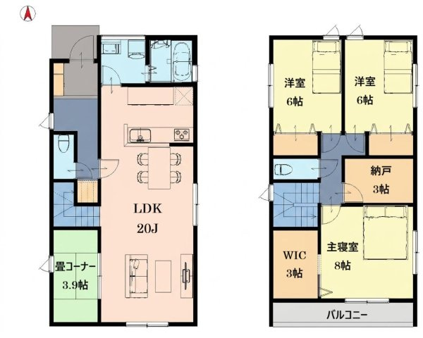 1号地参考プラン本体価格2020万円