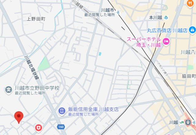 川越駅西口まで自転車なら8分！徒歩19分です。