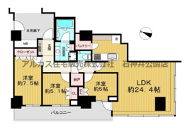 プラウドタワー石神井公園 西武池袋線 石神井公園の間取り