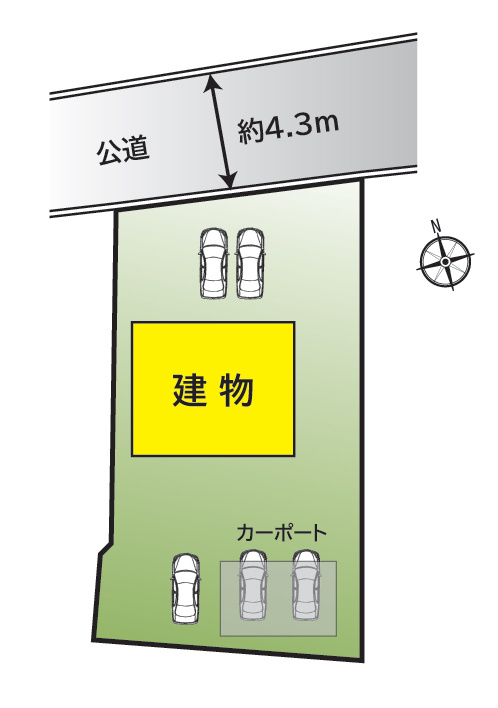 敷地128坪　カースペース多数　広々お庭