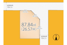 城陽市久世里ノ西　売土地　建築条件付きの間取り