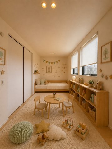 子ども部屋に好適なお部屋。内装が明るい色なのでお好みのお部屋にできます。※画像はイメージです。