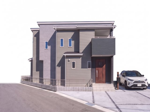 猿島郡境町◆完成イメージ　落ちついたグレーの外観ながらメリハリのある建物形状を採用し、スタイリッシュな仕上がりとなっております♪
