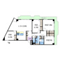 千里山田グリーンハイツ弐号棟の間取り