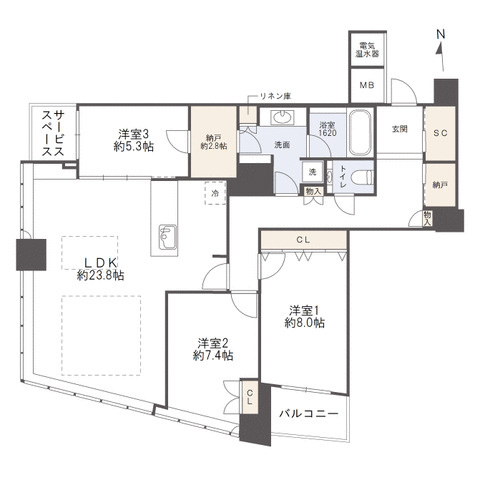 【間取り】フルリフォーム住戸☆南西角の111.34？☆