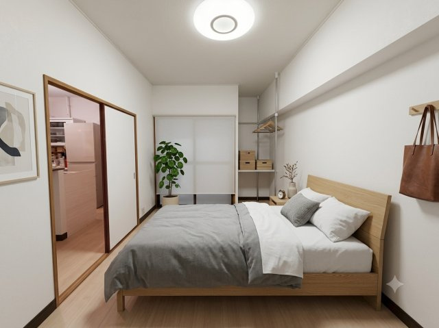 主寝室にちょうどいい6.5帖。ダブルベッドを置いてもゆとりがあります。