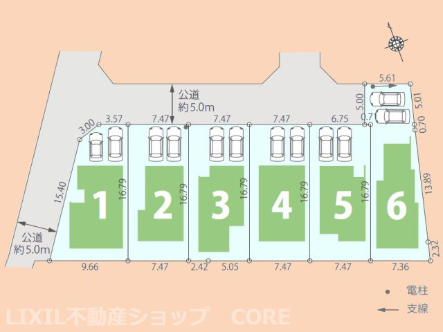 こちらは、3号棟です。カースペースは嬉しい並列2台分ございます（車種による）