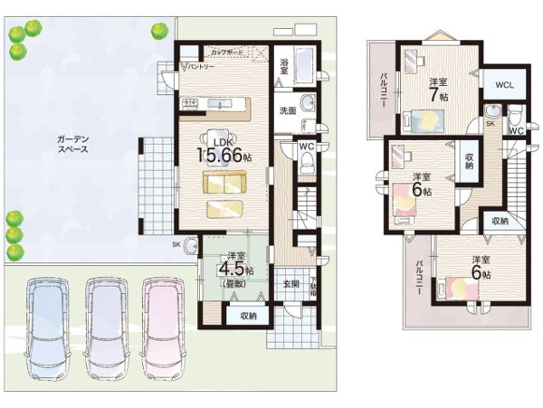 【津市藤方　新築一戸建ての間取り】