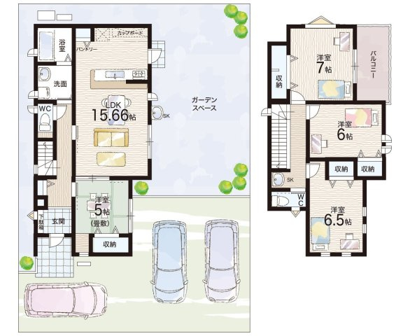 【津市藤方　新築一戸建ての間取り】
