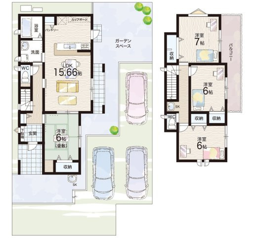 【津市藤方　新築一戸建ての間取り】