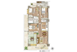 調布市染地の中古マンションの間取り