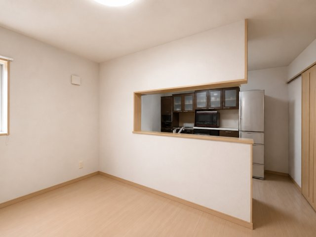 LDK一体型で、食事もくつろぎもひとつの空間で完結。