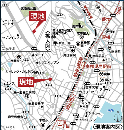 現地案内図です。