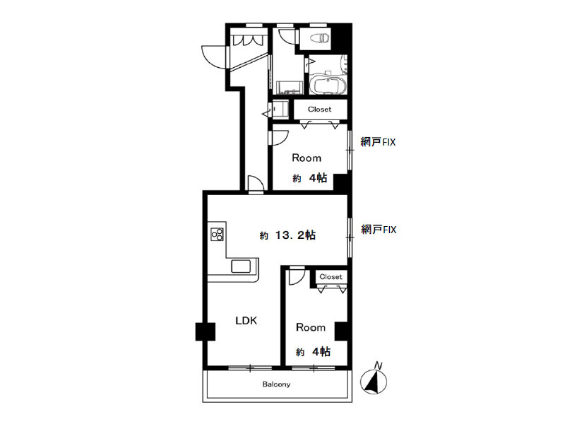 5階角部屋につき採光・通風良好！2026年4月にリノベーションが完了しており室内大変綺麗です！※図面を基に作成しています。現況と異なる場合は現況を優先いたします。