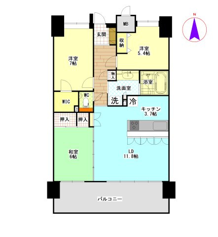 【高山市昭和町の中古マンションの間取り】