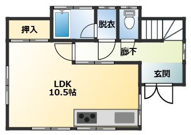 LDKは約10.5帖。キッチンから室内を見渡しやすく、ご家族との会話を楽しみながらお料理ができます。毎日の食事や団らんの時間を心地よく過ごせる住空間です。