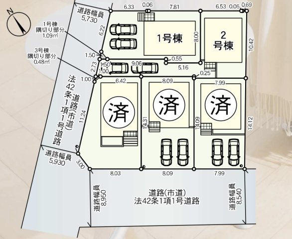 区画図です。1号棟