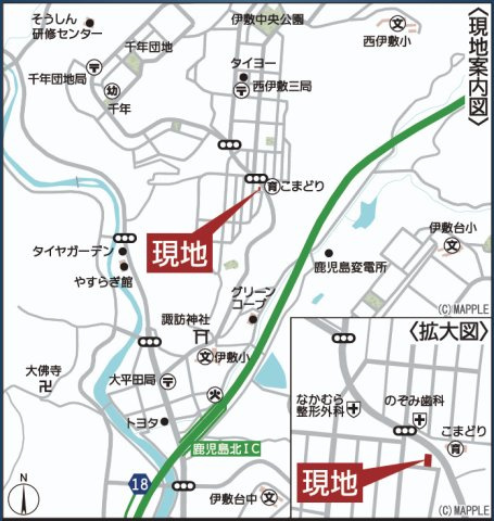 現地案内図です。