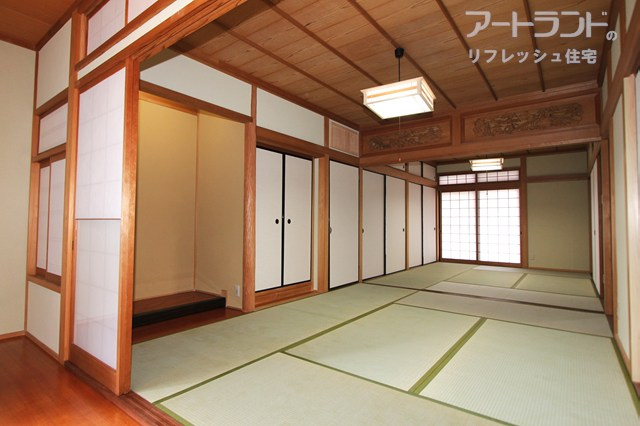 【1階和室】畳表替え、壁塗り替え、ふすま・障子貼り替え済み
