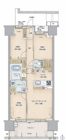 約14.9帖の広々したLDKです！バルコニーの向きは南向きです！！