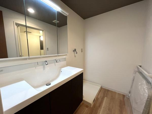 【アクアパークシティ岸和田南２番館　中古マンションの独立洗面台】