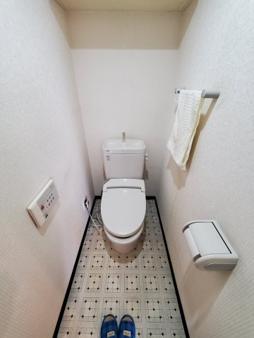 落ち着いた色調のトイレです索♪