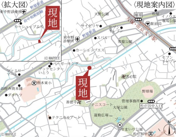 【 八王子市新築戸建て 八王子市東中野68-1 仲介手数料無料 　　１期の地図】