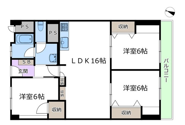 北摂マンションの間取り