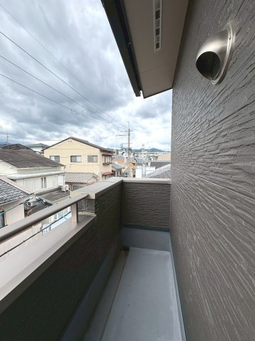 間口のある広々バルコニー