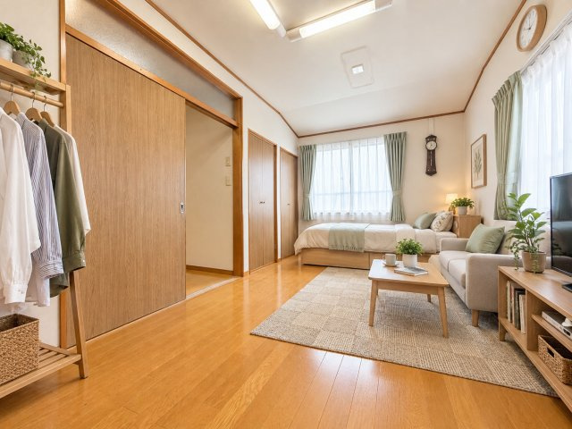 【洋室】　収納スペースも備えた洋室で、寝室や子供部屋など暮らしに合わせて使えます。　※CG加工による空室・家具配置イメージです。