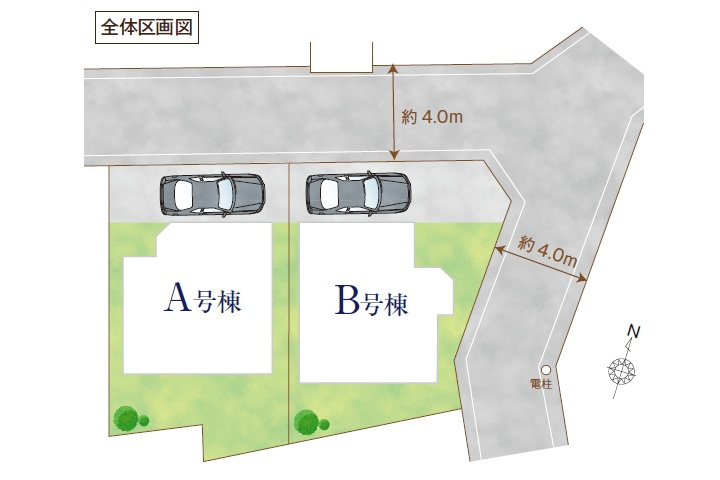 車の出し入れがしやすく開放感があるオープン外構