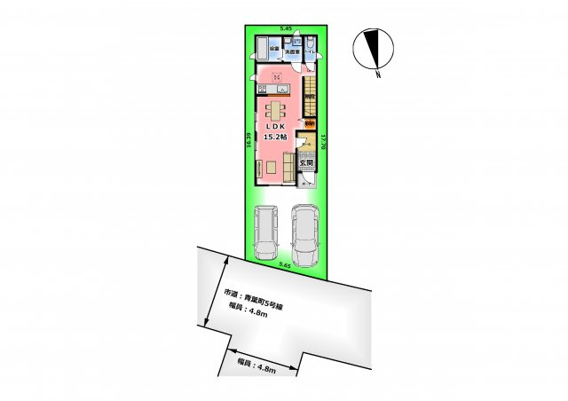 駐車場は普通車が2台駐車できます♪