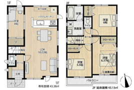 三鷹市大沢の中古戸建ての間取り