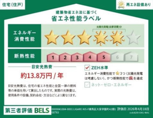 エネルギーの使用量を削減でき、光熱費の節約が叶うZEH水準の省エネ住宅。