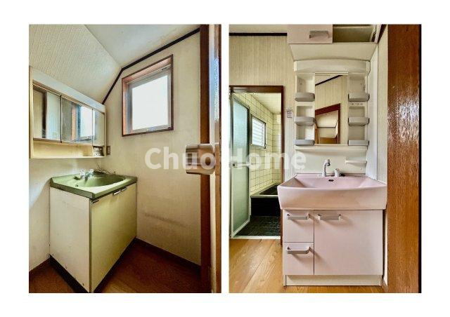洗面化粧台は、洗面所と1階のトイレの前にそれぞれ設置してあります