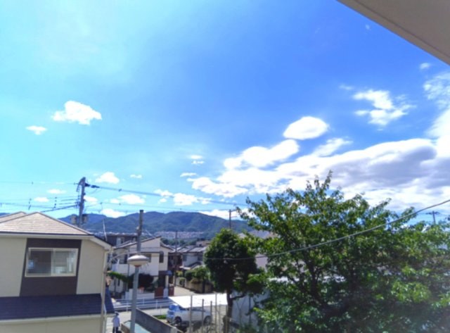 2階バルコニーから望む。