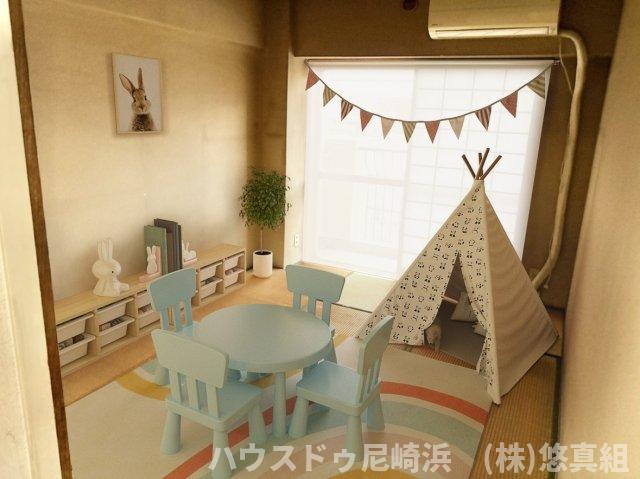 ■和室　約6帖　押入収納ございます♪（※家具配置はCGによるシミュレーションです。）