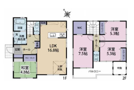 千葉市稲毛区小中台町　中古戸建の間取り