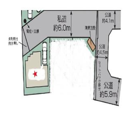 前面道路は幅6.0ｍ