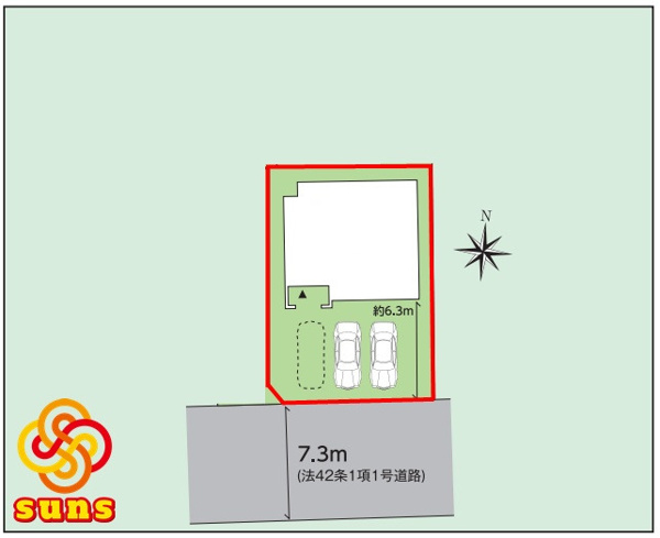 【 築浅中古 郡山市久留米６丁目　　　　　　　柴宮小学校、郡山第７中学区の区画図】