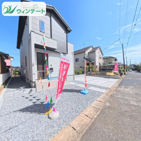 完成した建物の外観です。暮らしをイメージしやすい実物をぜひ現地でご覧ください
