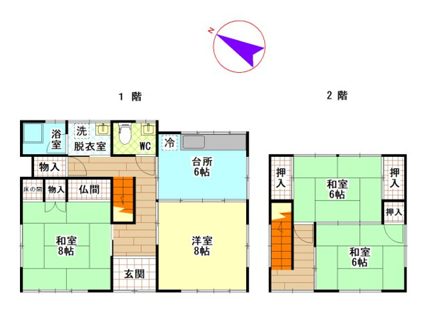 【片野町・中古住宅の間取り】