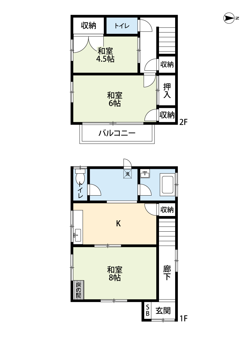 コンパクトですが、使い勝手の良い3Kの間取り。