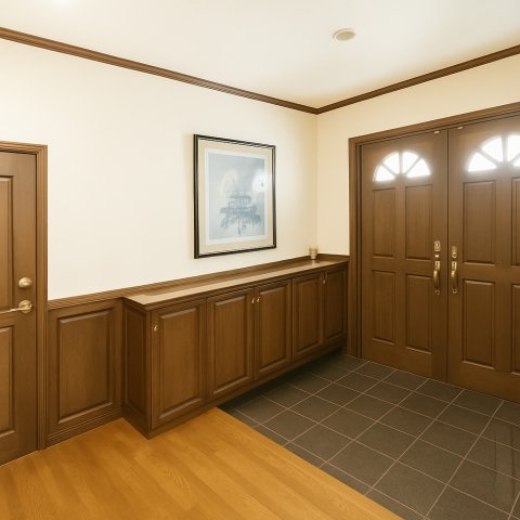 収納もある玄関です