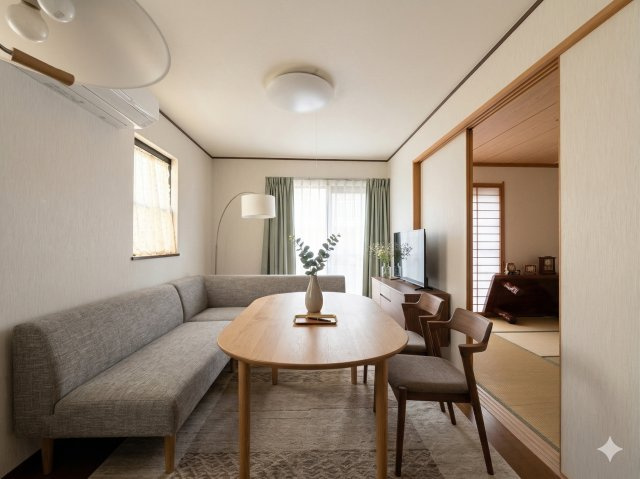 ◆リビングは一日中太陽の光が射し込みます。家族が集まる空間は、自然と笑顔が溢れます！(家具はイメージです)