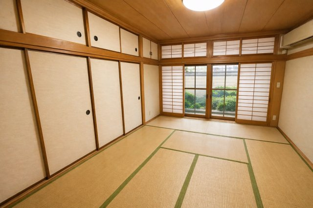 続き間として使える和室は襖を開けることで広々とした大空間として利用可能。ご家族の団らんや来客時にもゆとりをもって対応できます。障子からやわらかな光が入り、落ち着いた和の雰囲気を演出。