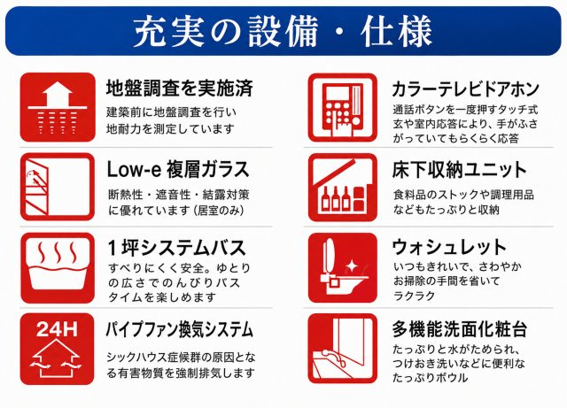 快適な新生活を支える設備・仕様が充実！暮らしやすさに配慮された住まいです。